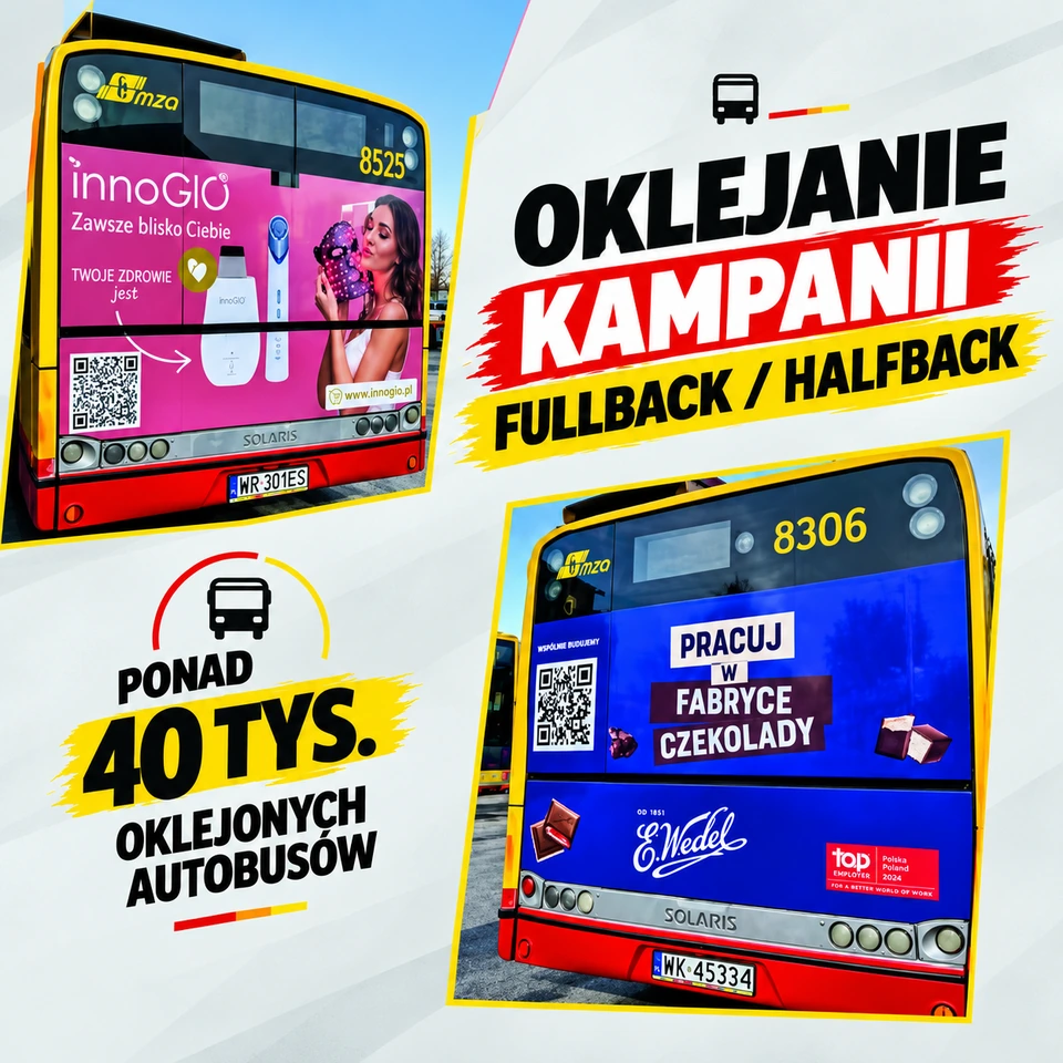 Kampanie na autobusach: Oklejanie fullback i halfback